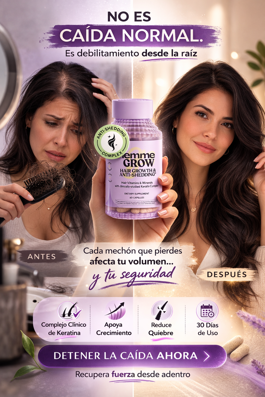 VITAMINAS PARA EL CRECIMINETO DEL CABELLO - LEMME GROW