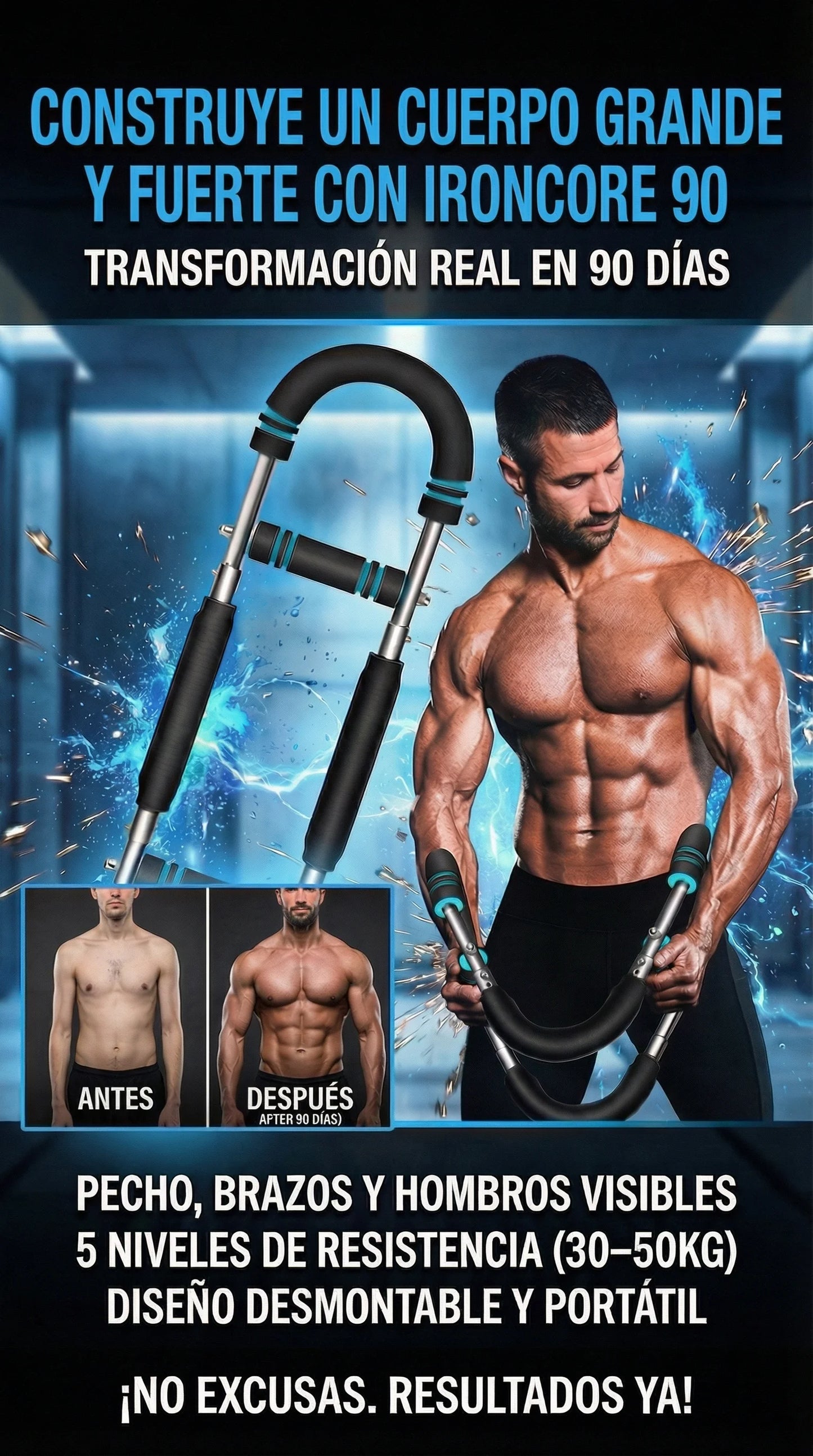 IRONCORE 90™ – Construye Pecho y Brazos Fuertes en 90 Días