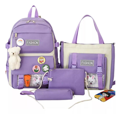 Maletas coreanas - Regreso a clases con 5 piezas + osito de regalo