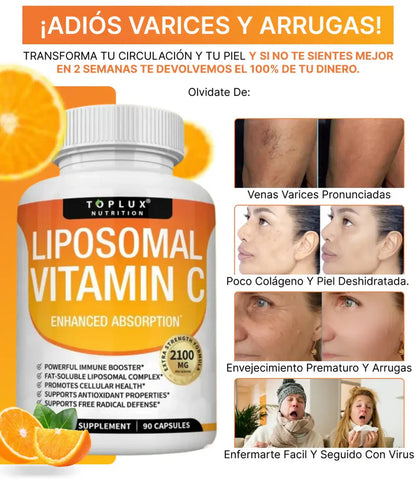 LIPOSOMAL VITAMINA C | Mas joven, apoyando la circulacion, las varices con mas salud