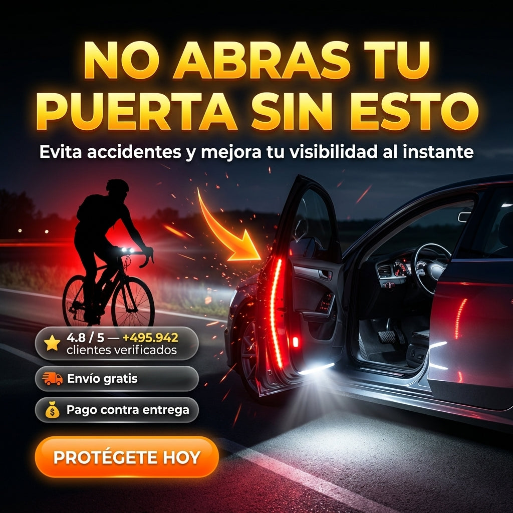Cinta LED para puerta de carro: iluminación blanca y alerta roja para evitar accidentes