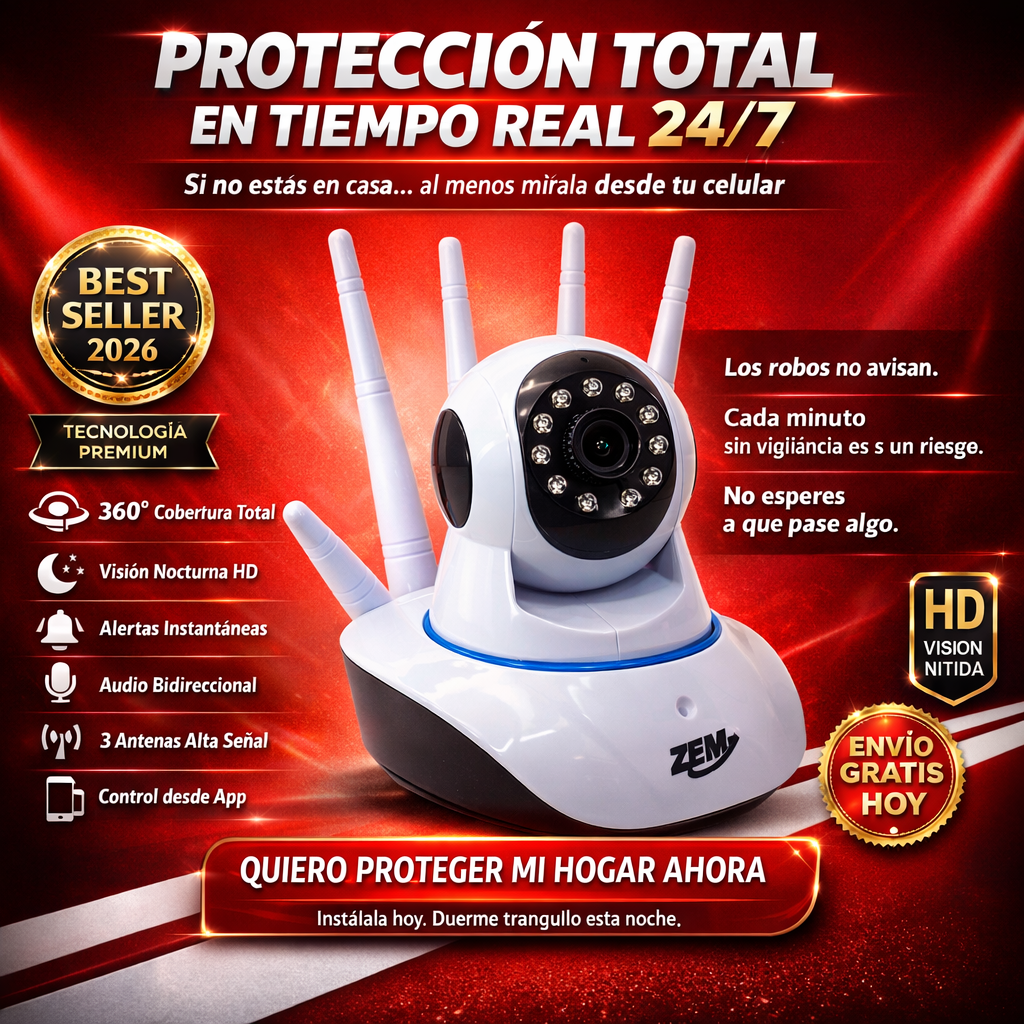 🔴Camara 360° 3 antenas – Seguridad Total en 60 Segundos desde tu Celular