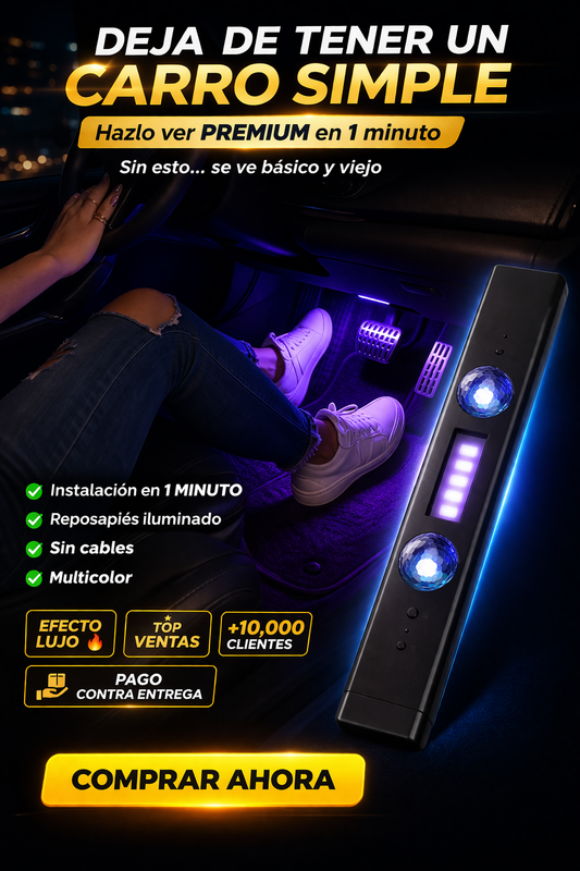 LuxGlow – Transforma tu carro en un auto premium con estas luces reposa pies