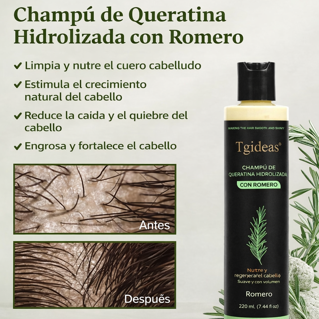 ROOT REVIVE™: Detén la caída y recupera tu densidad capilar con el poder del romero