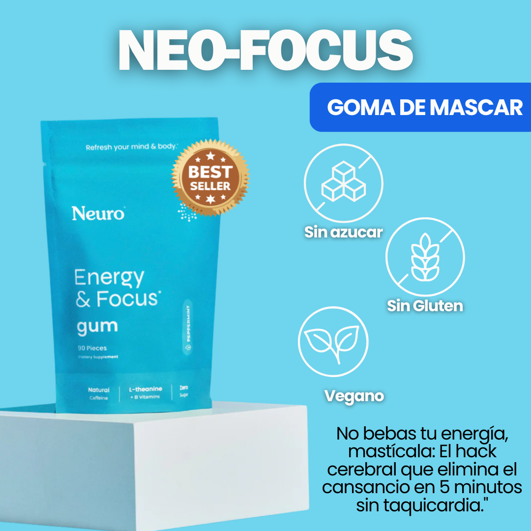 NEO-FOCUS: Energía Cerebral Instantánea y Enfoque Máximo con un solo chicle.