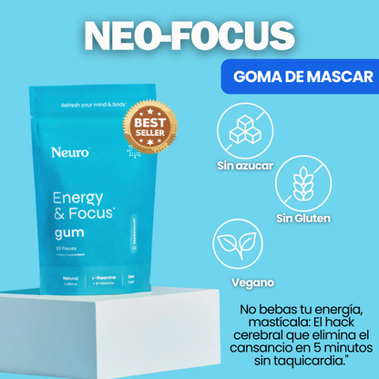 NEO-FOCUS: Energía Cerebral Instantánea y Enfoque Máximo con un solo chicle.