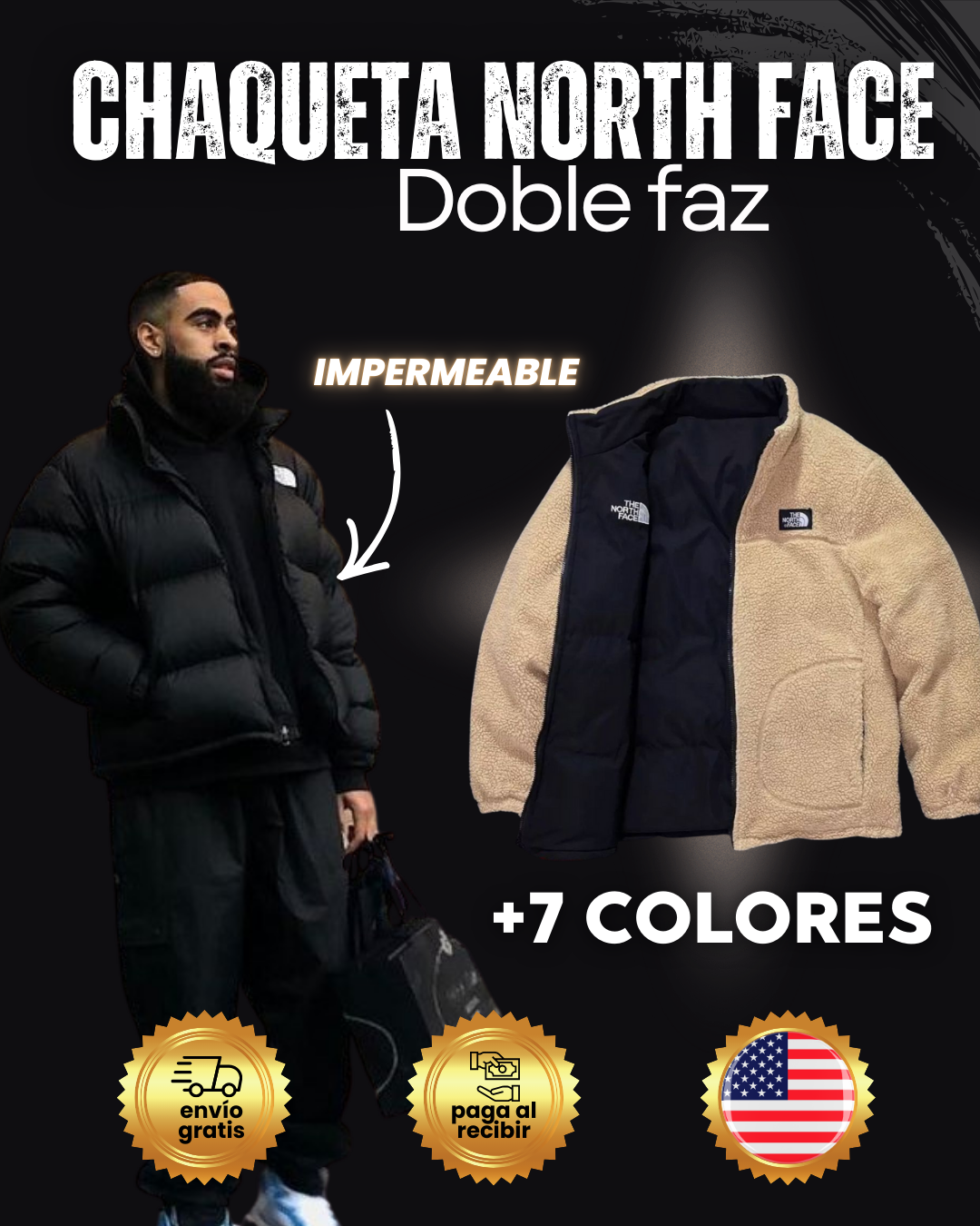 Chaqueta North Face doble faz -  Impermeable