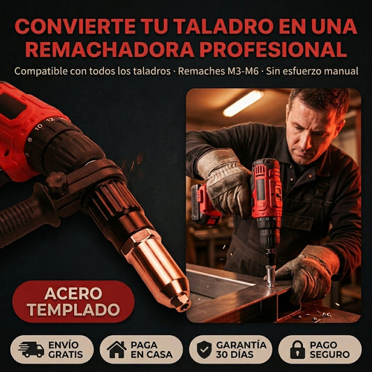 Adaptador Remachador para Taladro | Instala Remaches sin Esfuerzo en Segundos