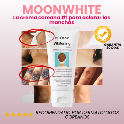 CREMA MOONWHITE K-Glow (Aclara manchas oscuras en 2 semanas y sin láser)