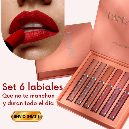 Set Labiales X6 Handaiyan - Labiales que no se te corren e hidratan tus labios 💋