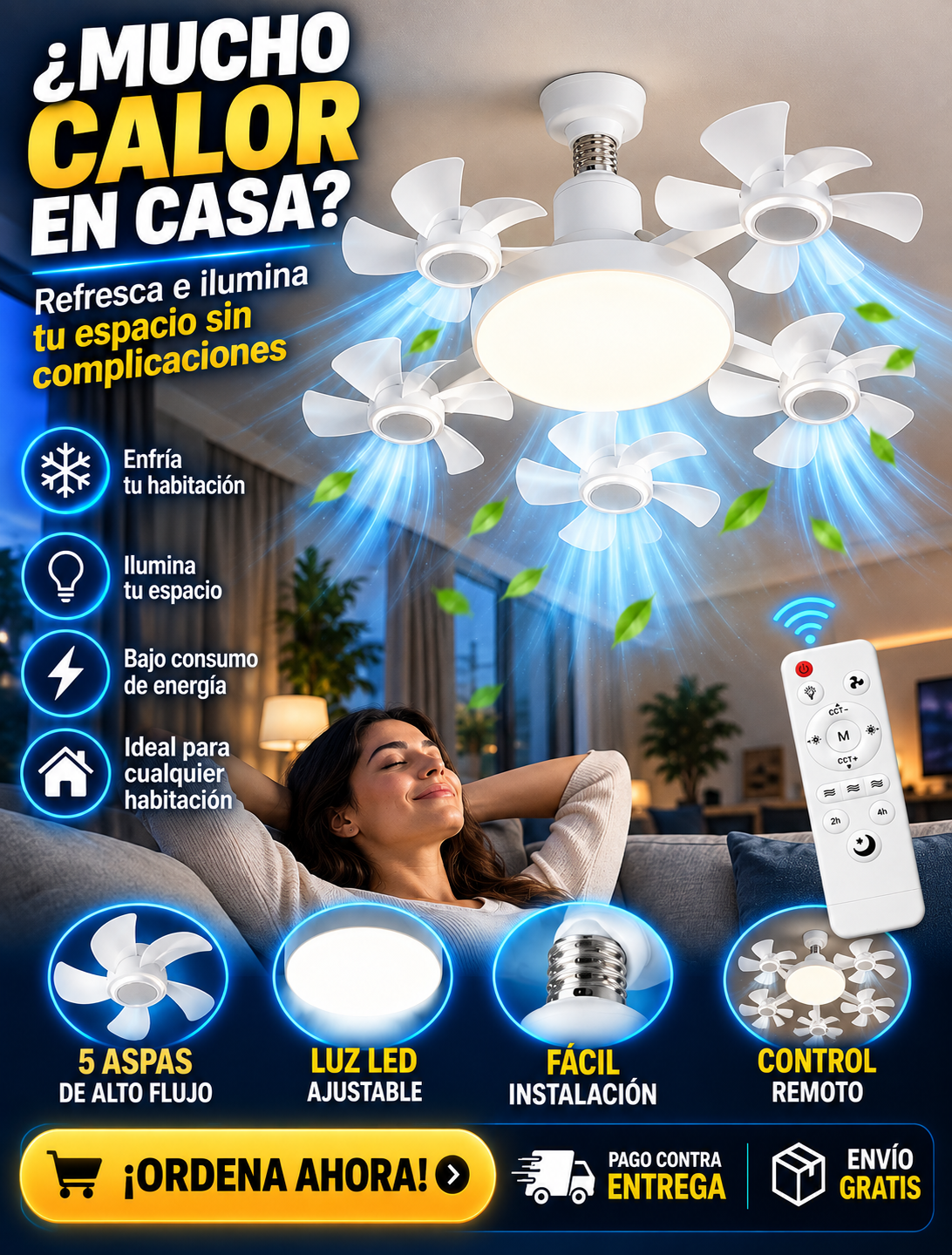 Ventilador LED de Techo 5 Aspas