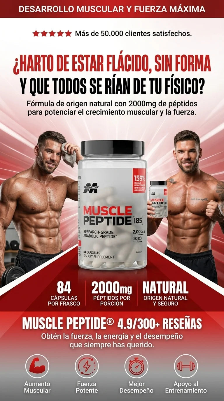 Muscle Peptides- Obtén la fuerza, energía y desempeño que necesitas.