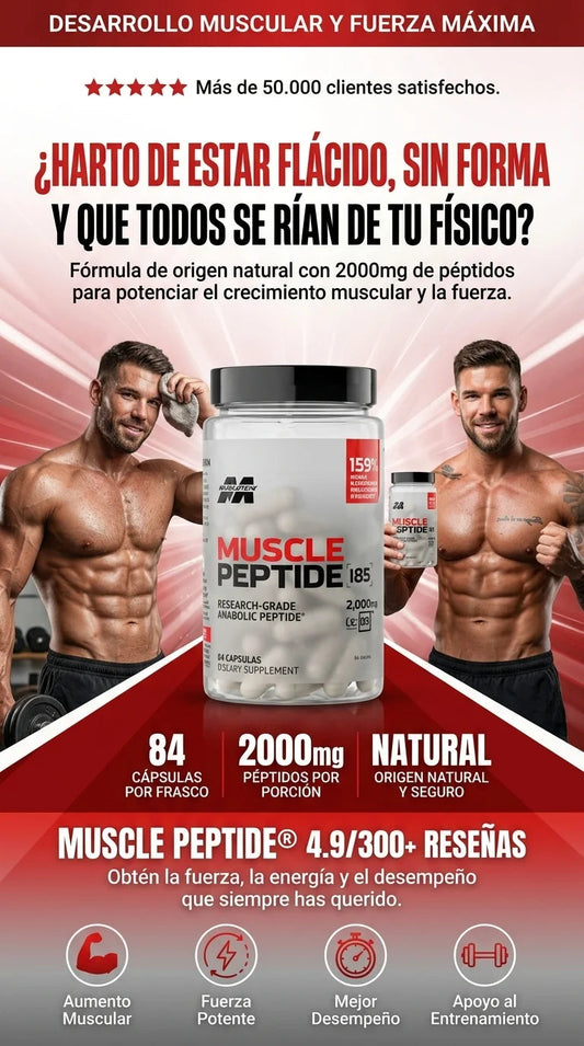 Muscle Peptides- Obtén la fuerza, energía y desempeño que necesitas.